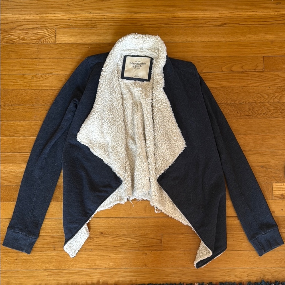 Abercrombie & Fitch Cream Sherpa Jacket